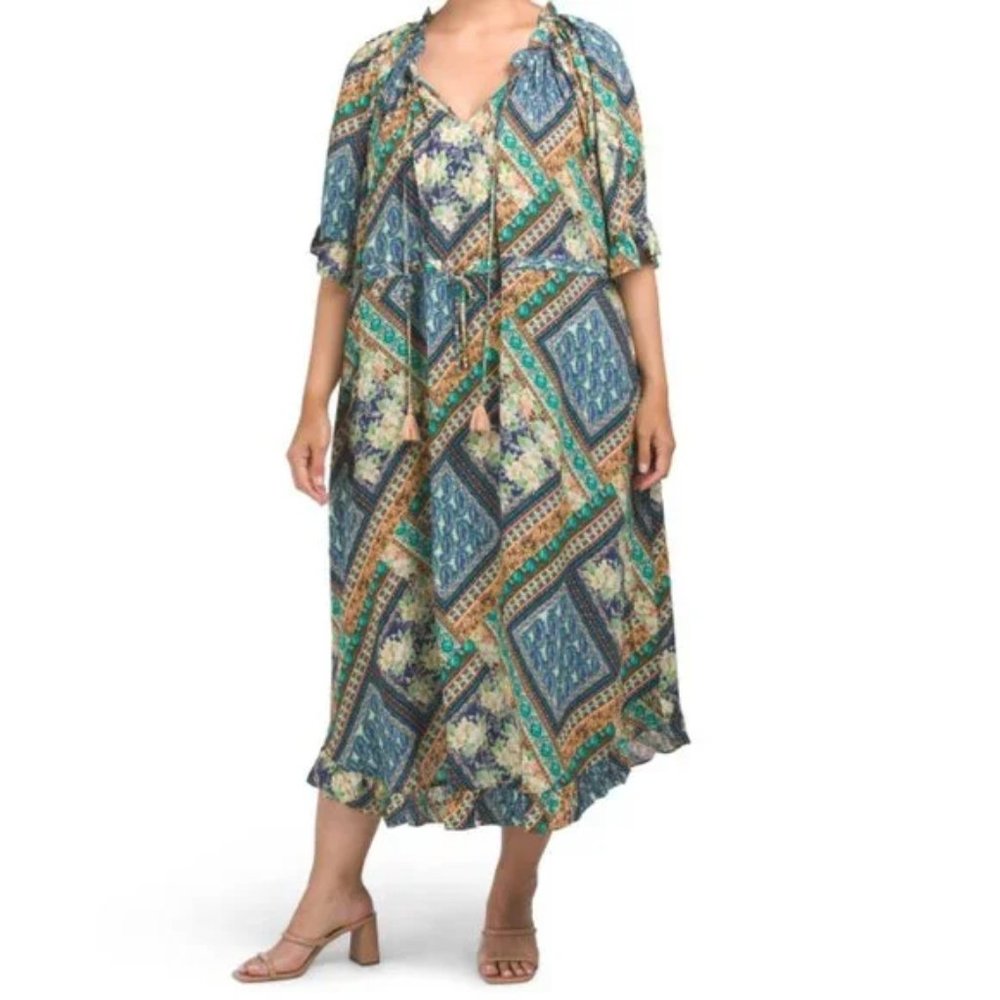 JOHNNY WAS Jules Midi Dress Multicolor 1368mn